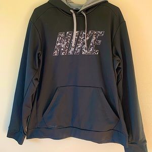 Men’s Nike Hoodie Black and Grey - Therma-Fit (XL)